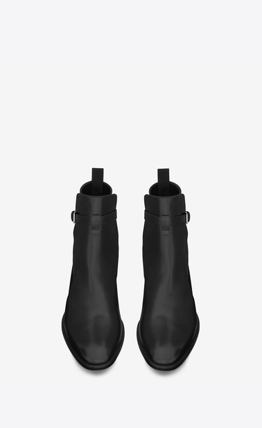 saint laurent wyatt 30 jodhpur stiefel mit reißverschluss aus schwarzem leder
